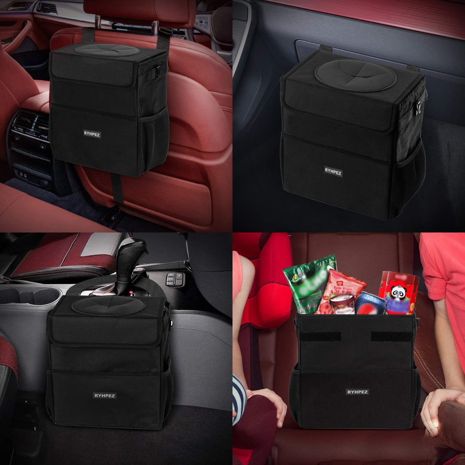 Ryhpez adjustable straps attach to front or back seats for versatile placement.