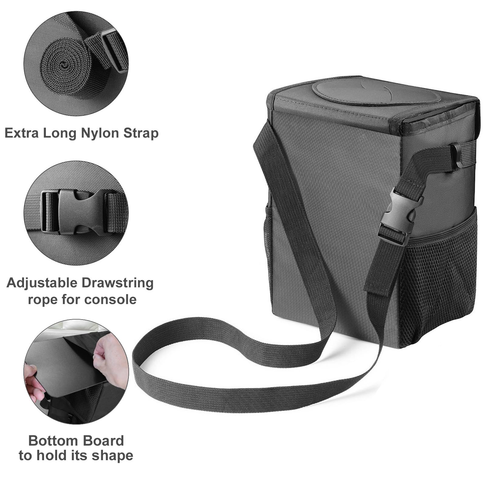 Ryhpez car trash can with structure support demonstrating sturdy shape retention.