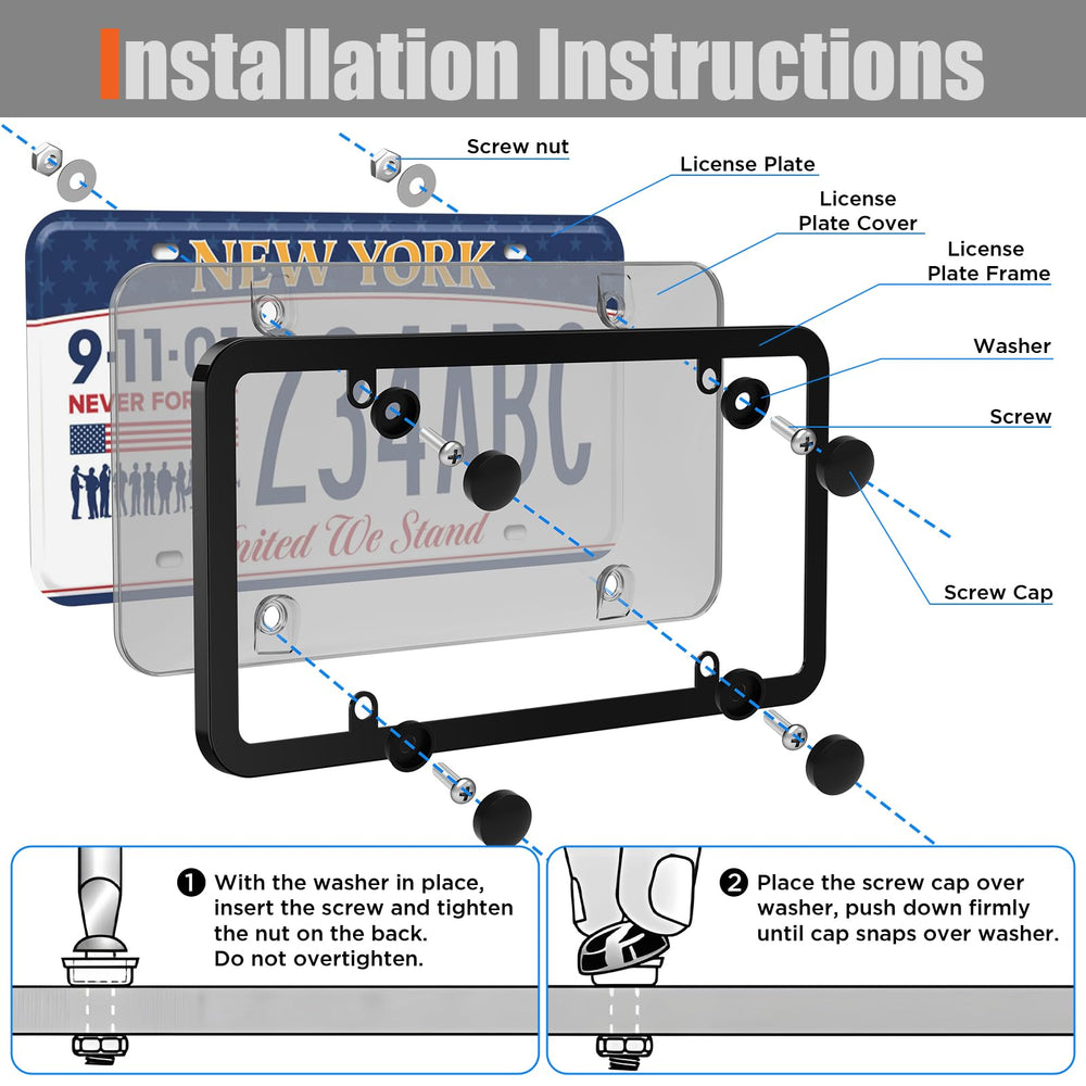 RYHYC 2 pack license plate frame durable ABS frame resists fading