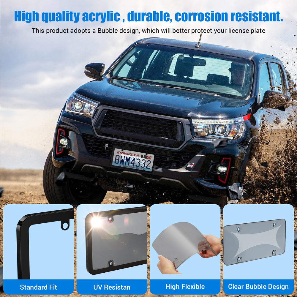 RYHYC universal black license plate frame fits standard US plates with clean lines.