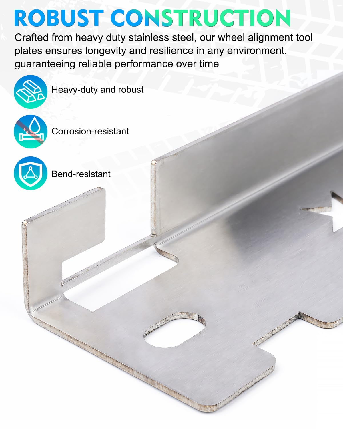Rynharta stainless steel toe alignment plate close-up shows durable, rust-resistant construction.
