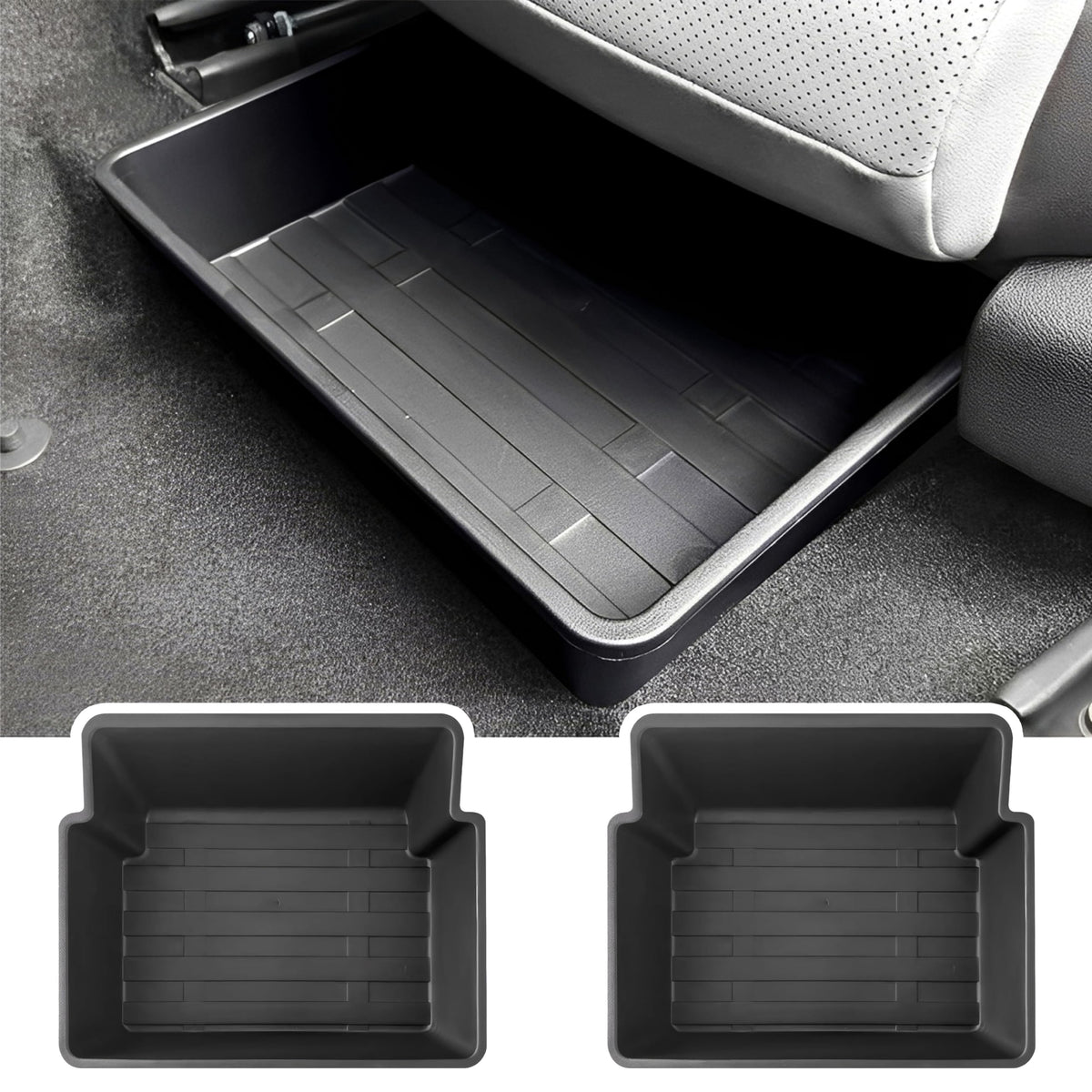 Ryvclim under-seat storage box keeps Golf cabin organized and clutter-free.