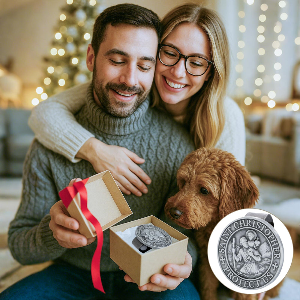 RYYOF New driver gift idea featuring St Christopher car medal