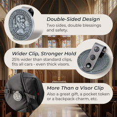 RYYOF St Christopher car visor clip front badge securely attached for safety-themed decor