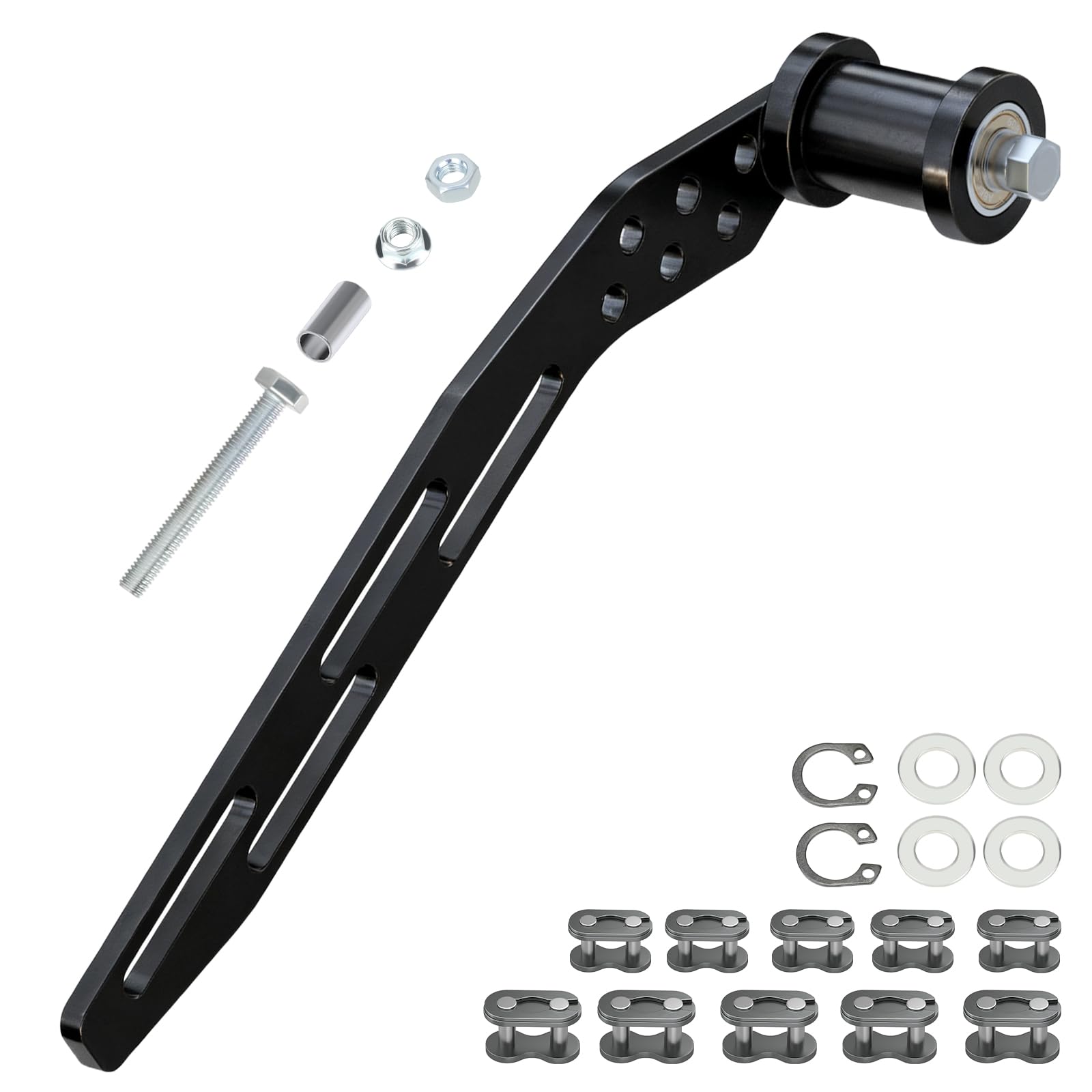 RZEOZU universal mini bike chain tensioner bracket with roller for smooth tensioning
