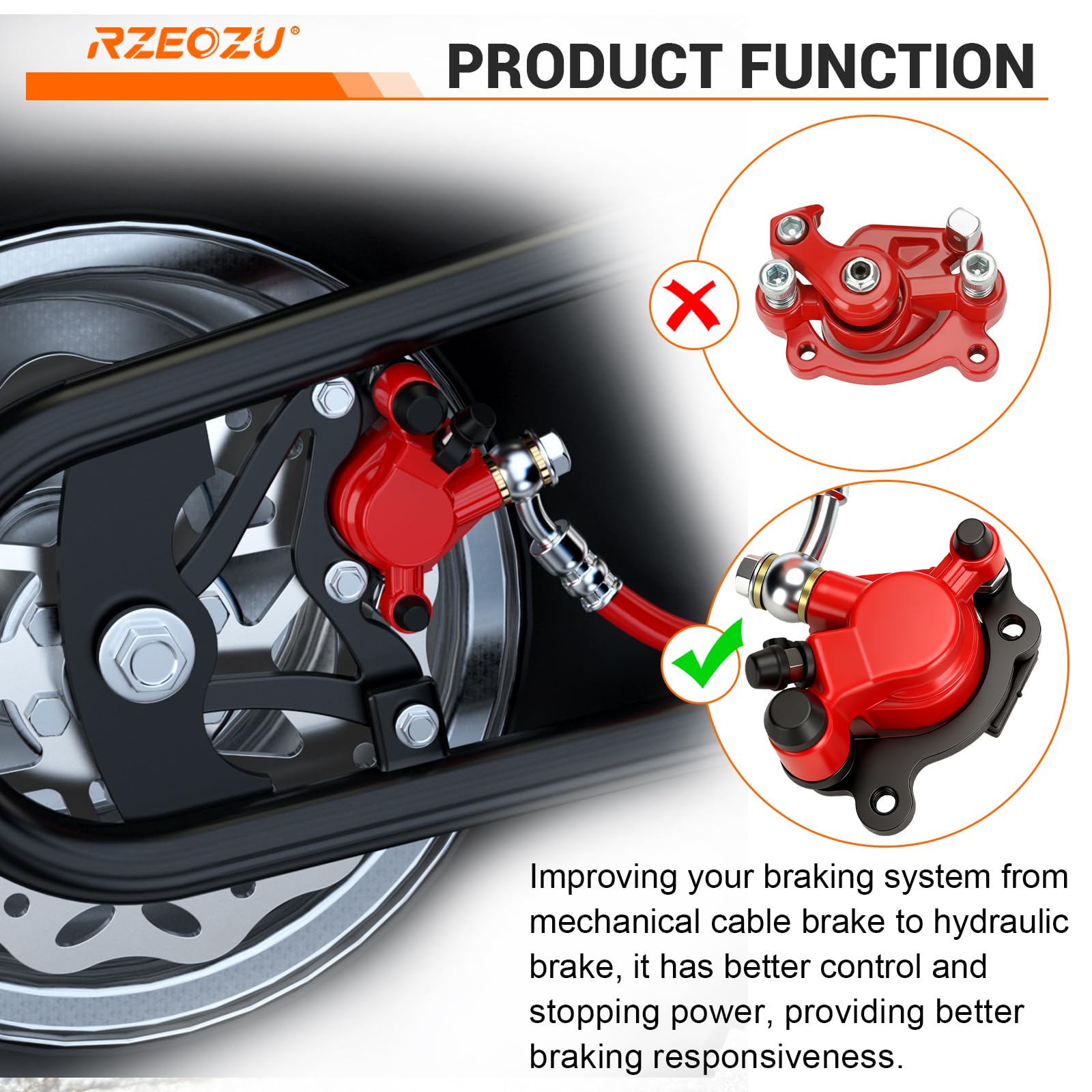 RZEOZU 180mm rotor heat dissipation design maintains braking performance