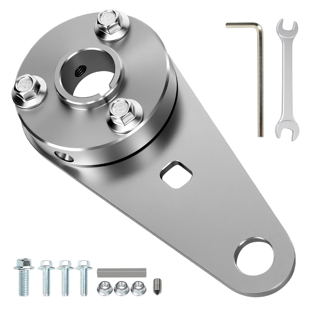 RZEOZU 3/4-inch crankshaft holder bracket stabilizes engine during flywheel work.