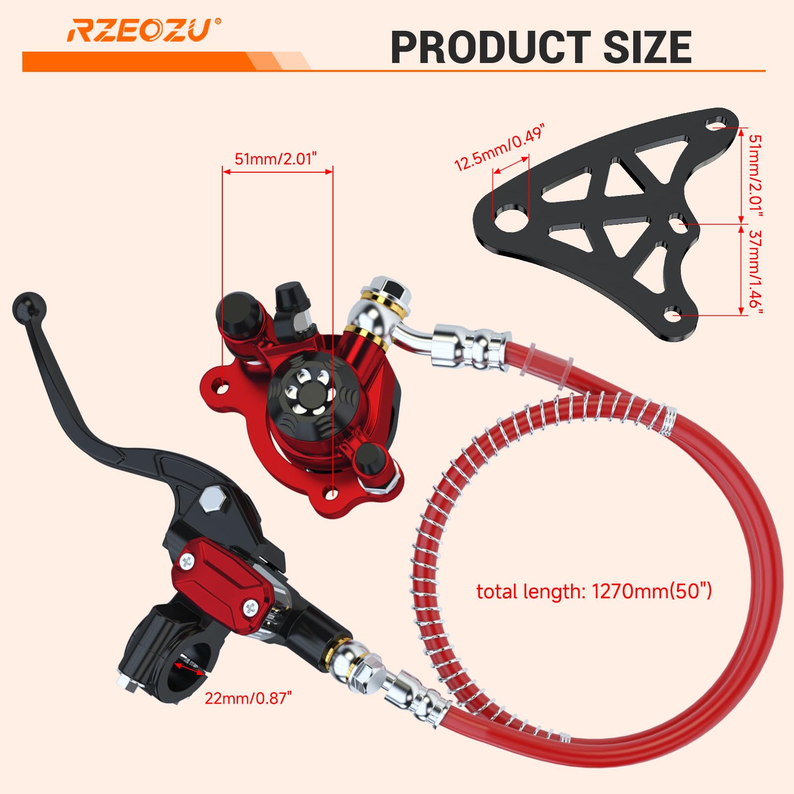 RZEOZU brake hose length 50 inches complements compact mini bike layouts