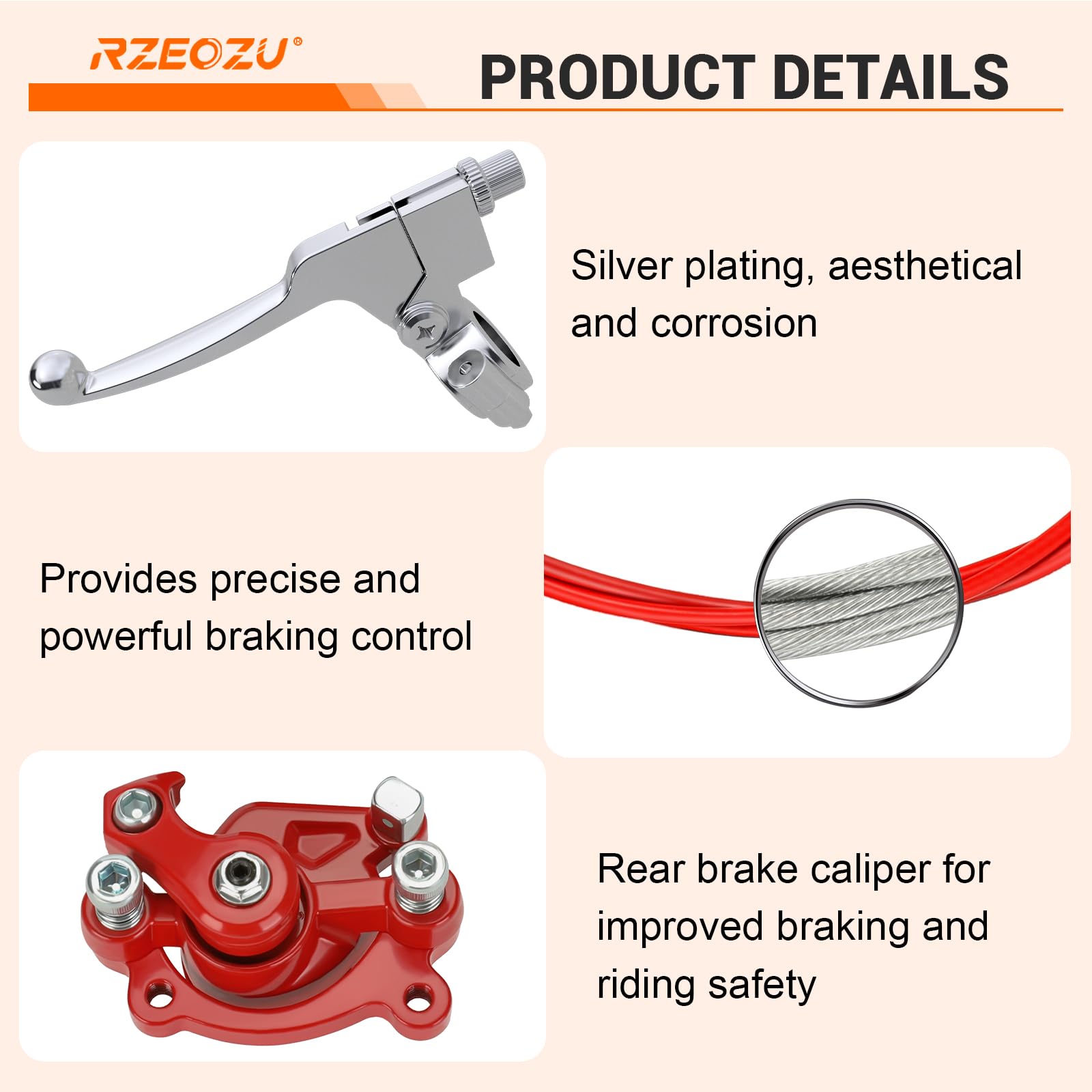 RZEOZU 50-inch throttle cable for versatile routing.