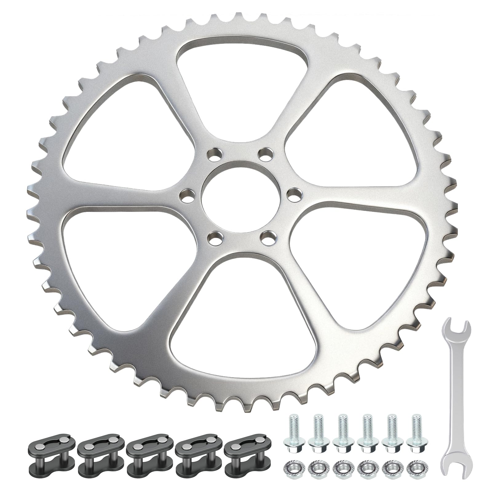 RZEOZU 50-tooth rear sprocket back view improves torque distribution on compatible mini bikes