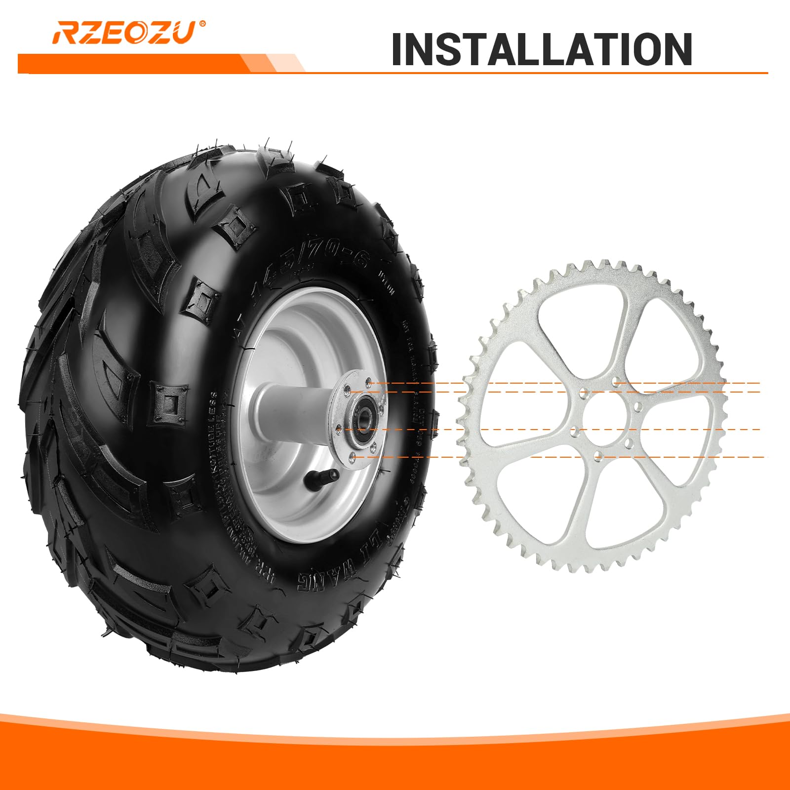 RZEOZU 50-tooth rear sprocket side view supports smoother gear engagement