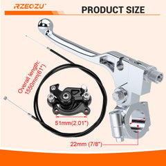 RZEOZU 7/8 inch brake lever with silver finish