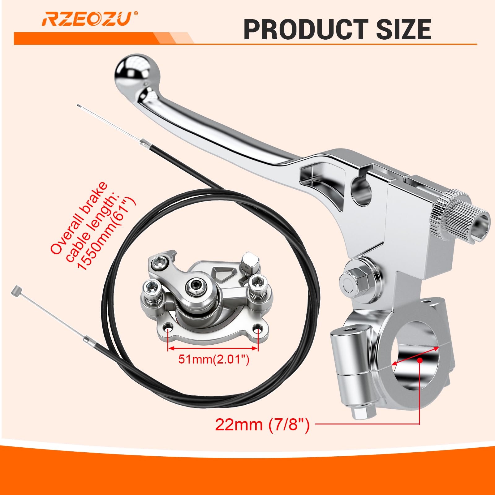 RZEOZU 61-inch brake cable provides routing flexibility