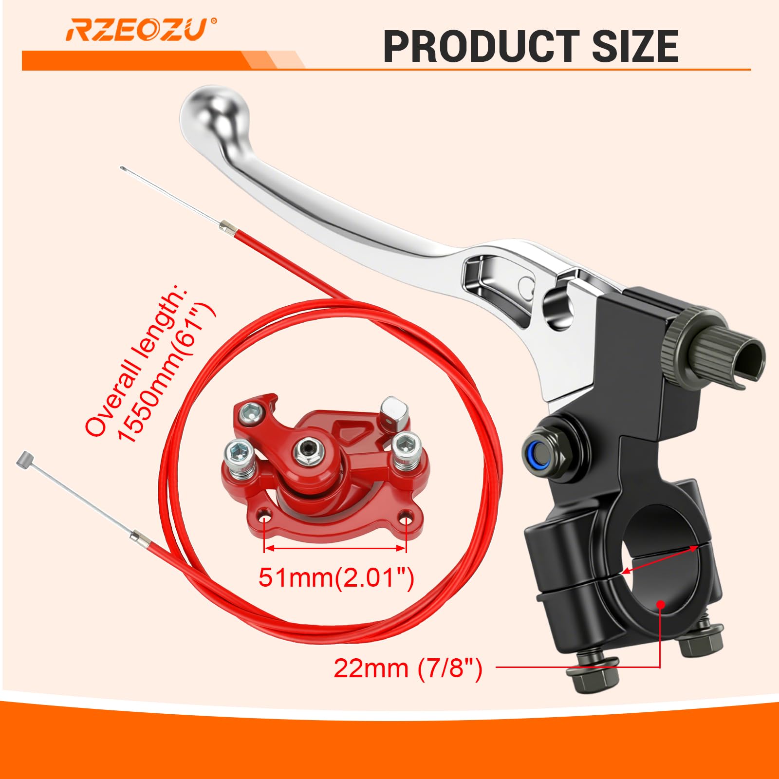 RZEOZU included brake pads for strong wear resistance.