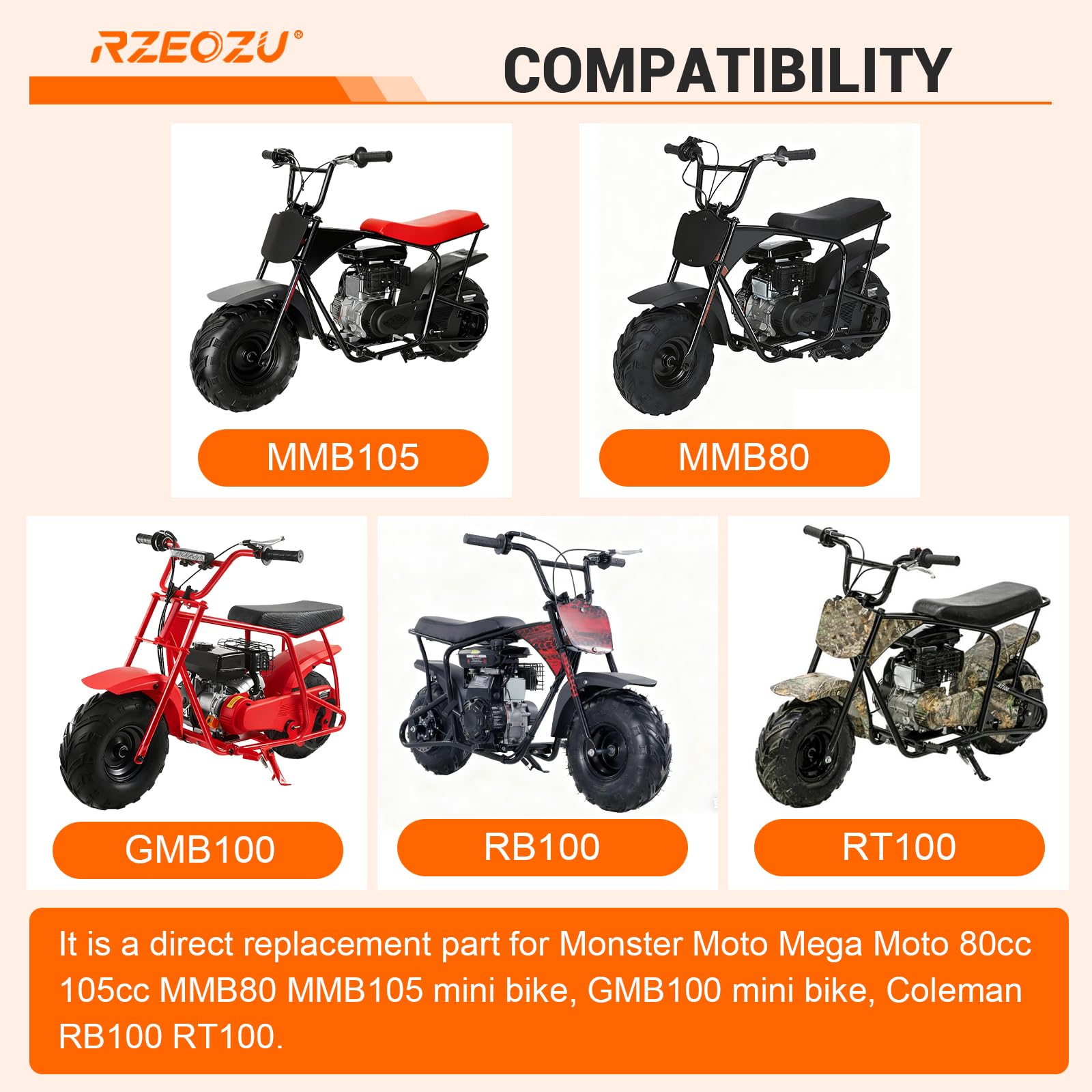 RZEOZU brake pads provide reliable bite for everyday minibike riding
