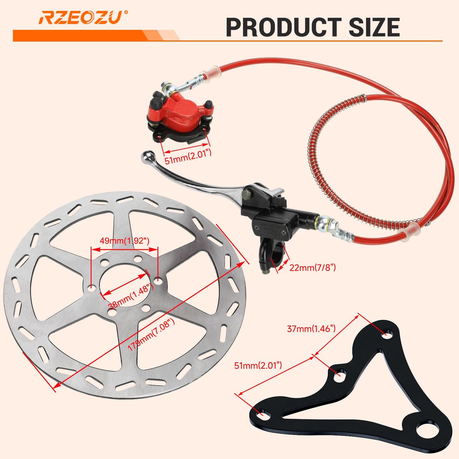 RZEOZU 2 inch caliper bracket mounting hole spacing fits common setups