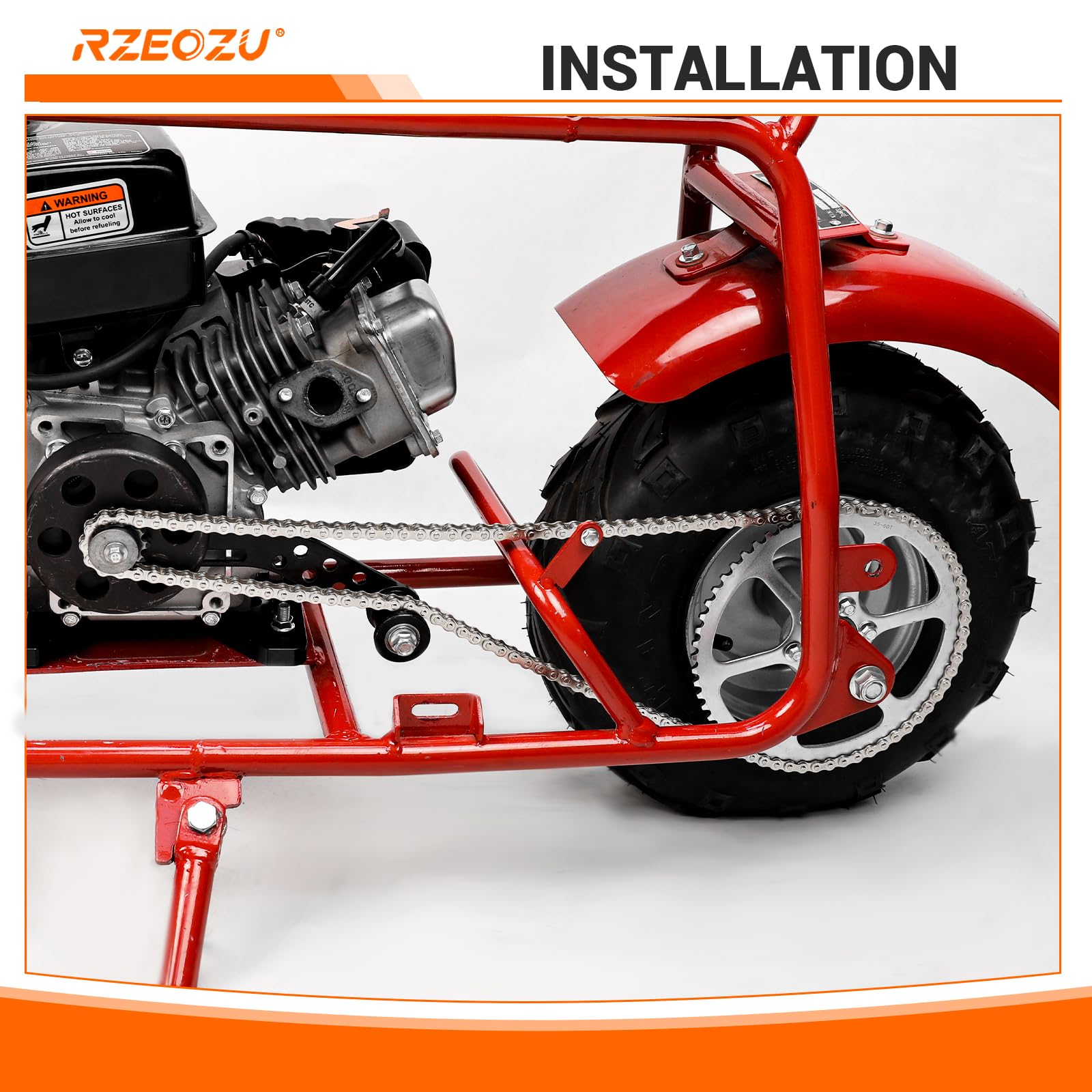 RZEOZU chain-breaker tool shown for easy disassembly and installation.