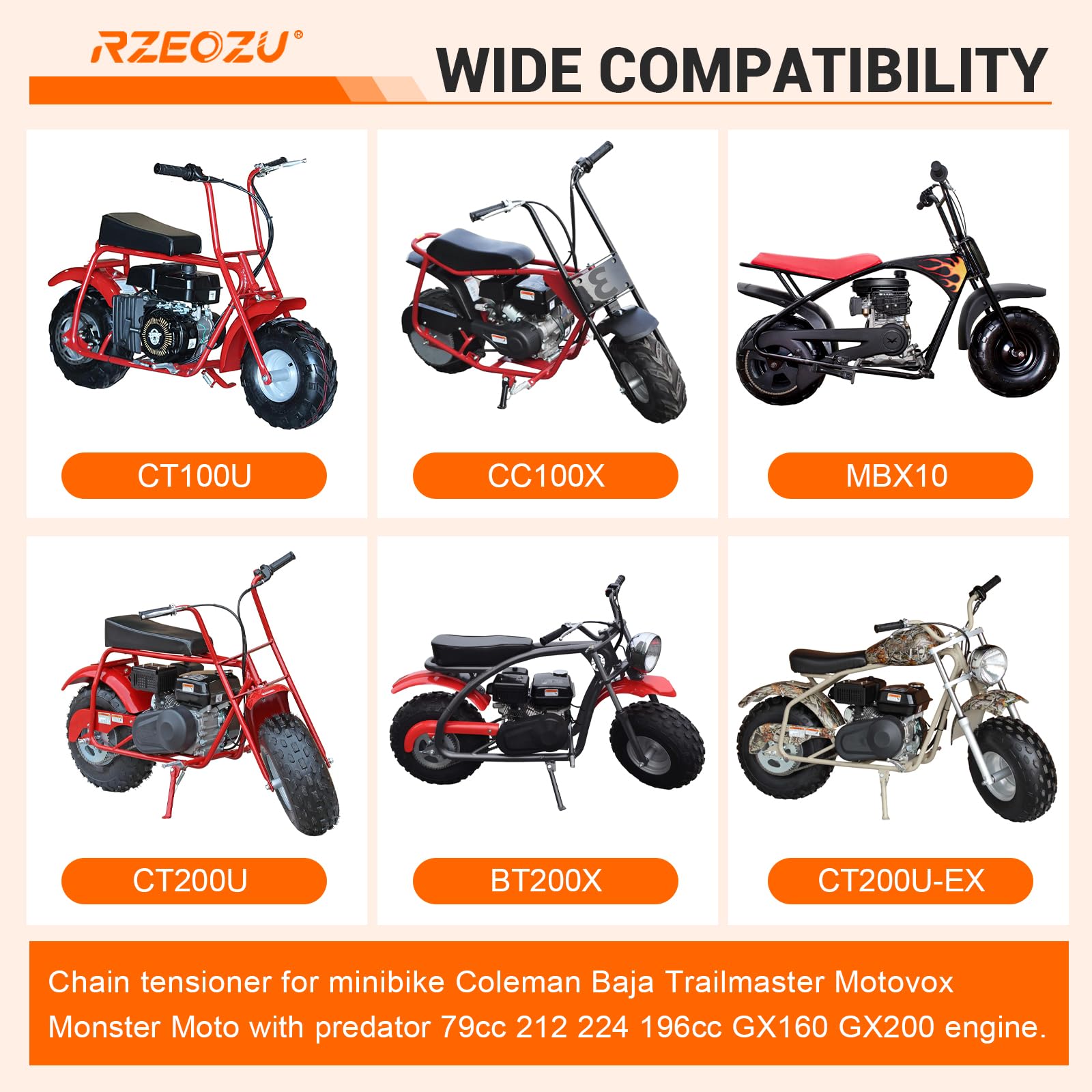 RZEOZU 8 mm roller tensioner close up emphasizes tension control