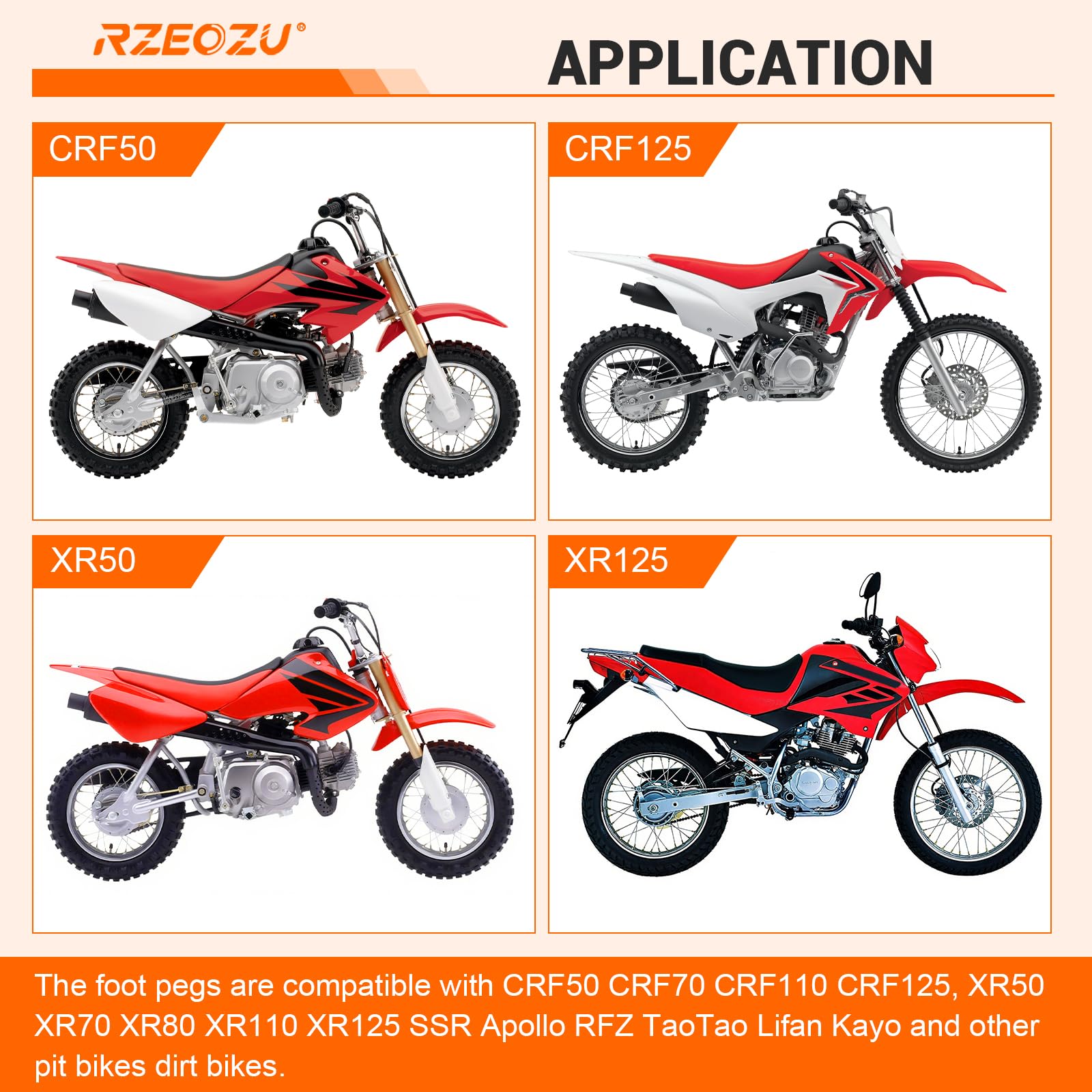 RZEOZU cnc-precise cut foot pegs ensure reliable performance.