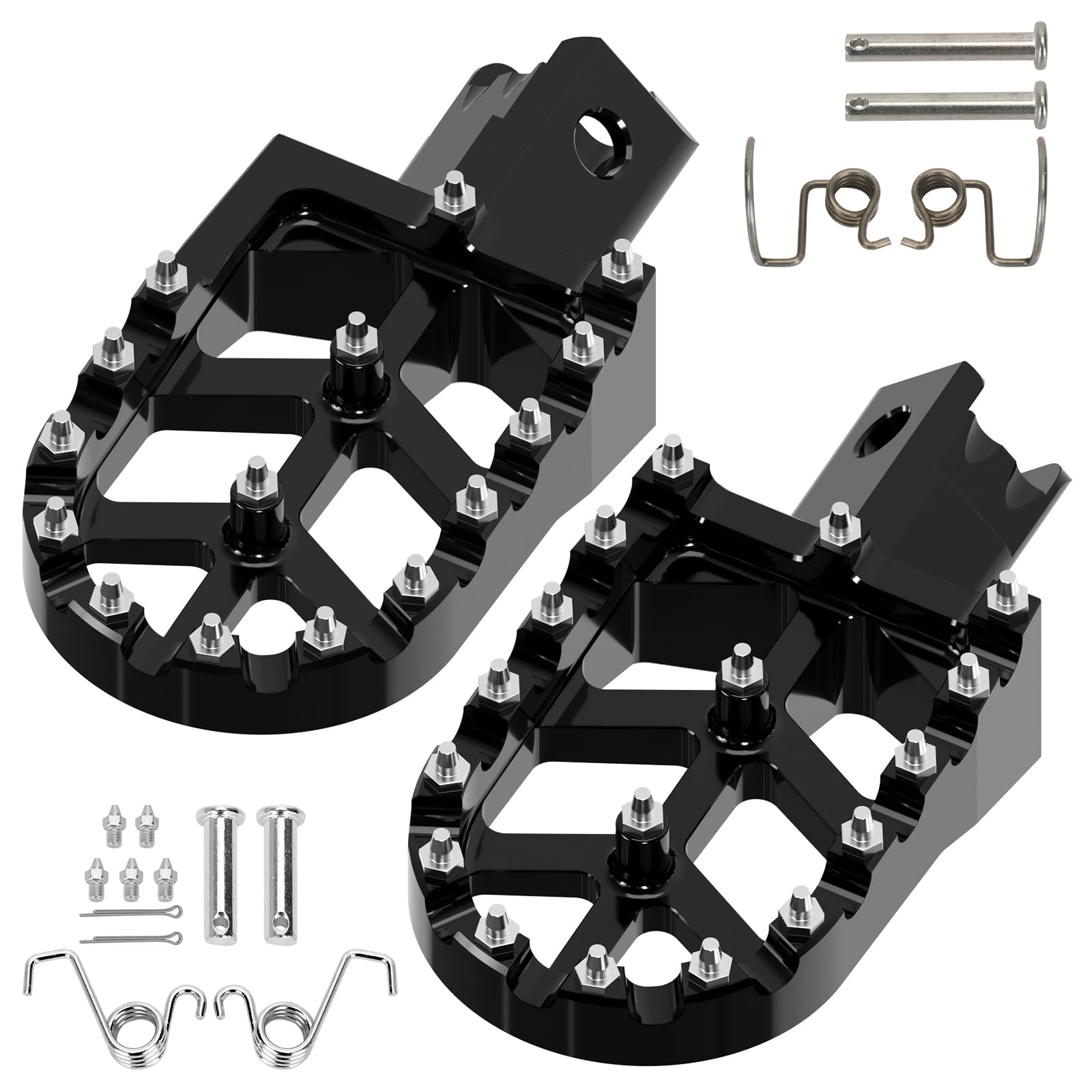 RZEOZU CNC-wider mini bike foot pegs left view improve rider support.