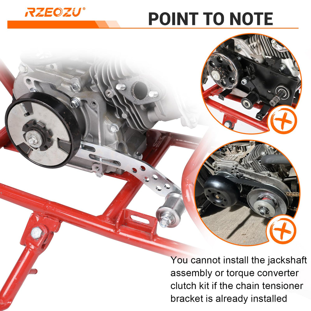 RZEOZU drive system tensioner improves chain stability during acceleration.