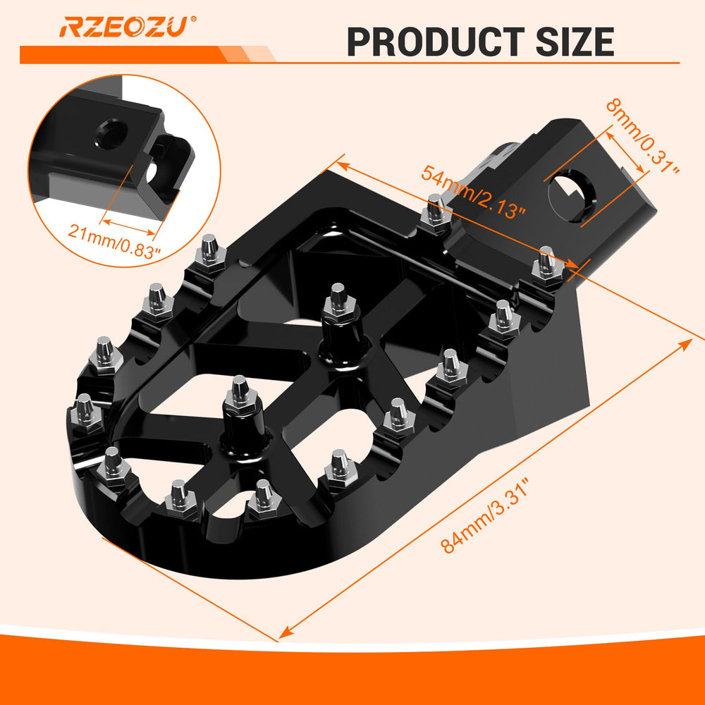 RZEOZU easy-installation foot pegs save setup time.