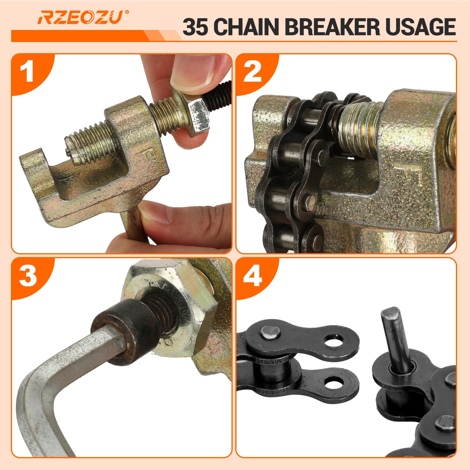 RZEOZU electroplated 35-chain with a sleek silver finish.