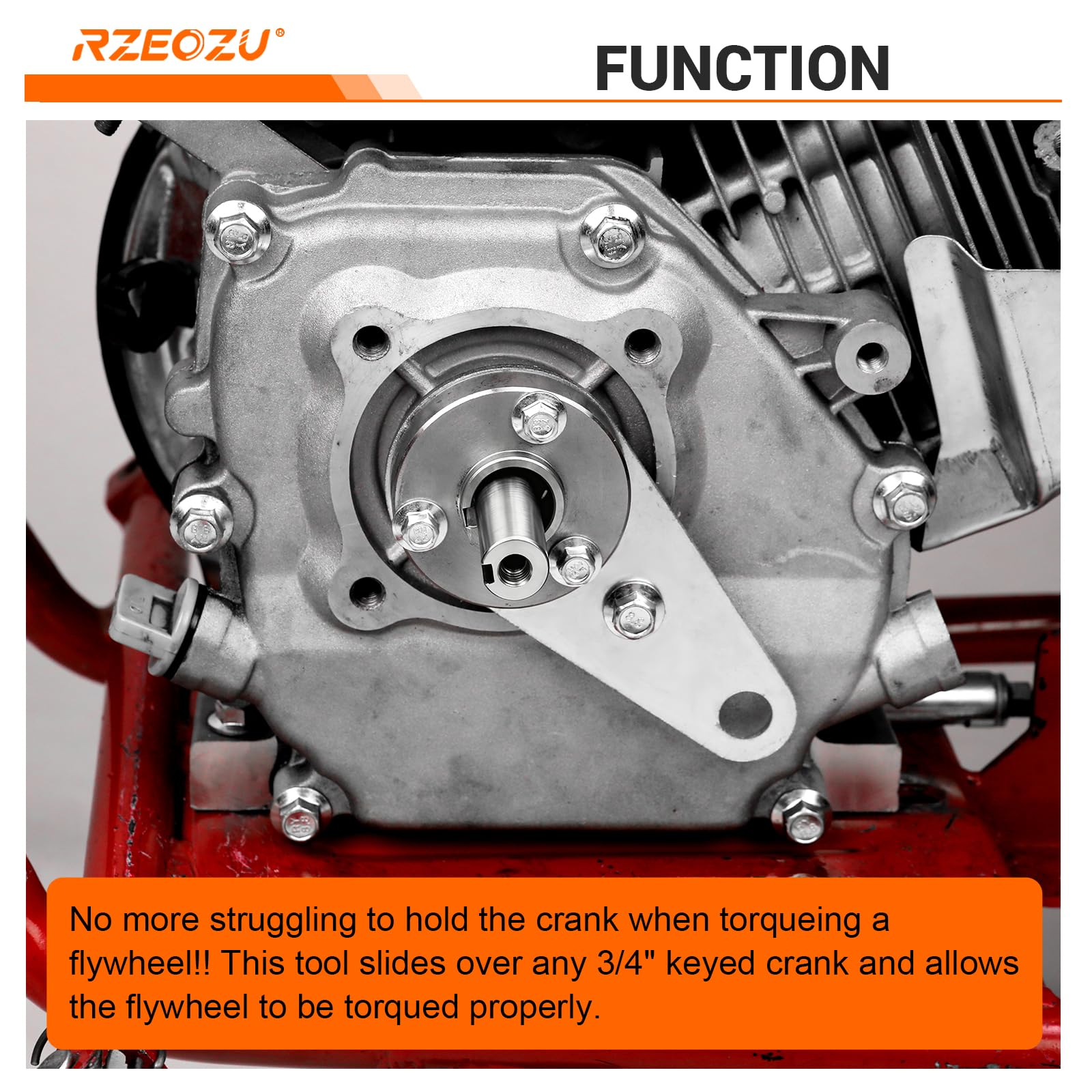 RZEOZU tool enables flywheel torquing with a secure hold.