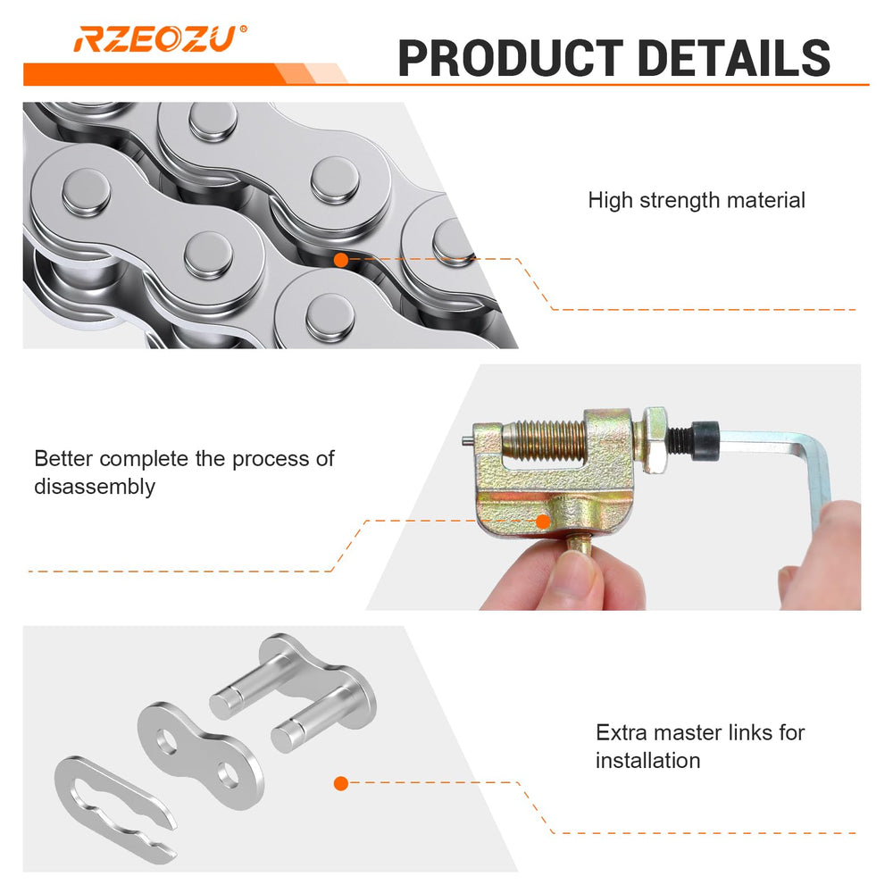 RZEOZU heat-treated steel 35-chain delivers long-lasting durability.