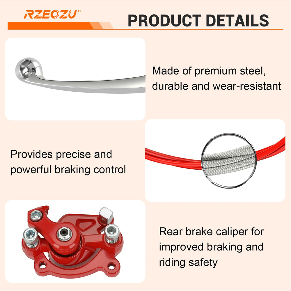 RZEOZU minibike brake kit compatible with Coleman and Motovox models.