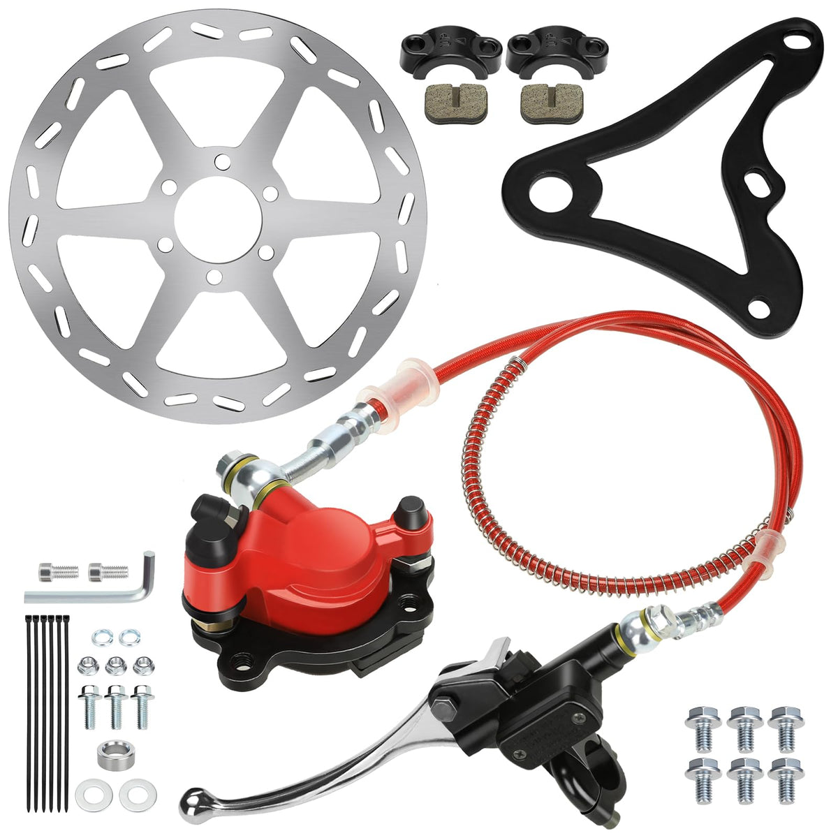 RZEOZU mini bike hydraulic brake kit rear caliper bracket improves compatibility and stopping power