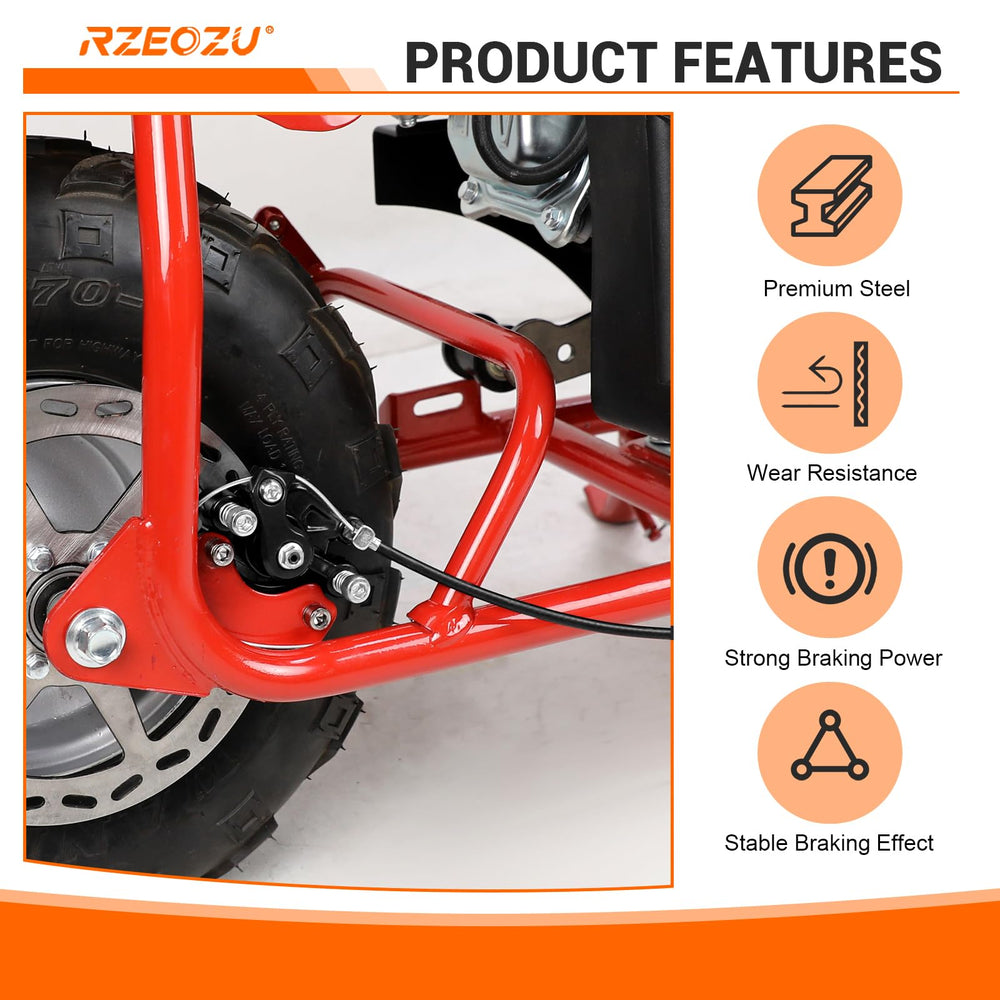 RZEOZU complete mini bike kit contents arranged neatly
