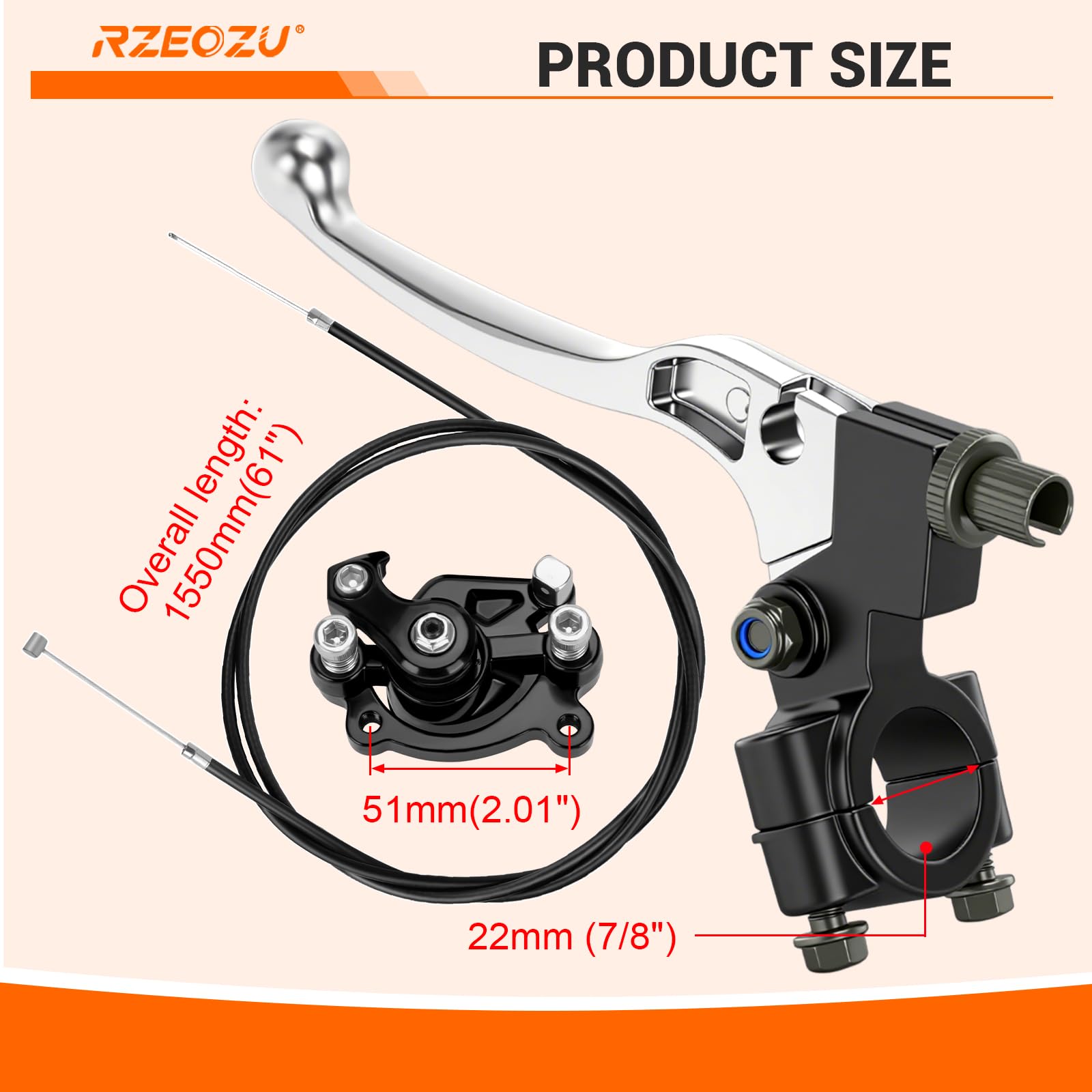 RZEOZU rear brake caliper mounting for minibikes