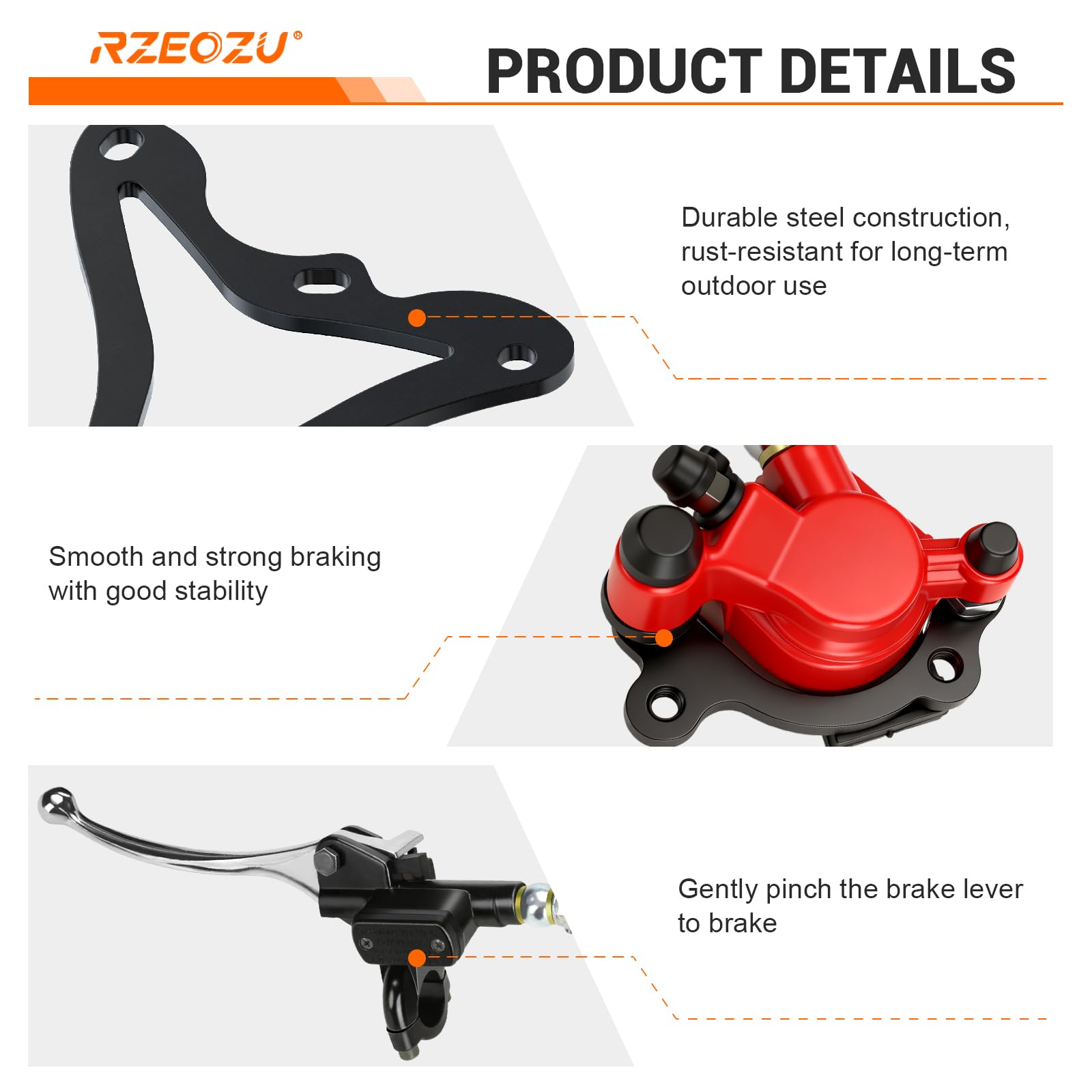 RZEOZU rotor thickness 2.5 mm supports durable braking
