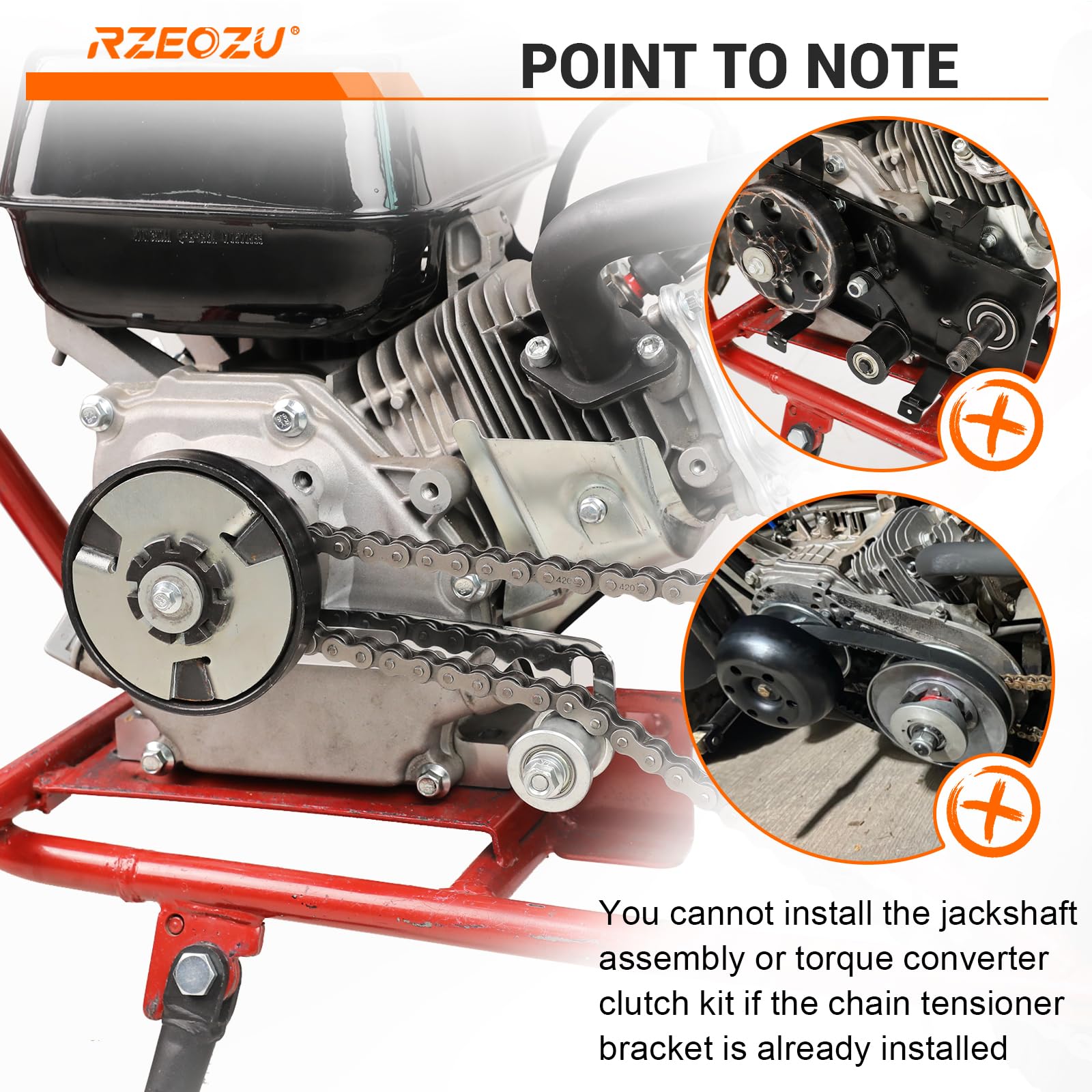 RZEOZU installation-in-progress tensioner bracket setup instruction