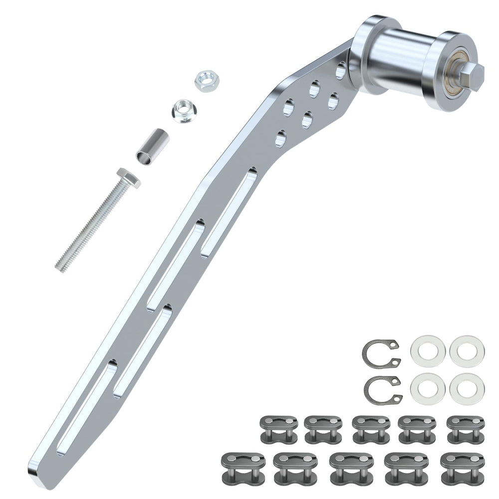 RZEOZU universal minibike chain tensioner bracket with roller for smoother chain control.