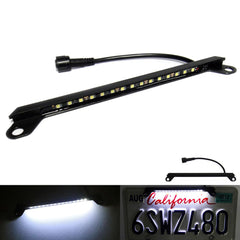 RZG Black Bolt-On LED license plate light closeup showing rugged aluminum build