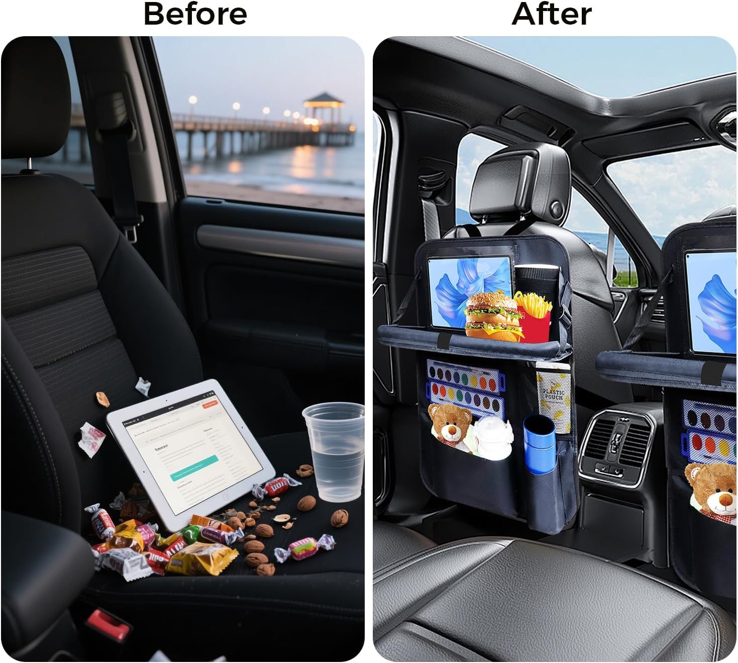 Rzoixuur adjustable straps fit most vehicles for quick setup.