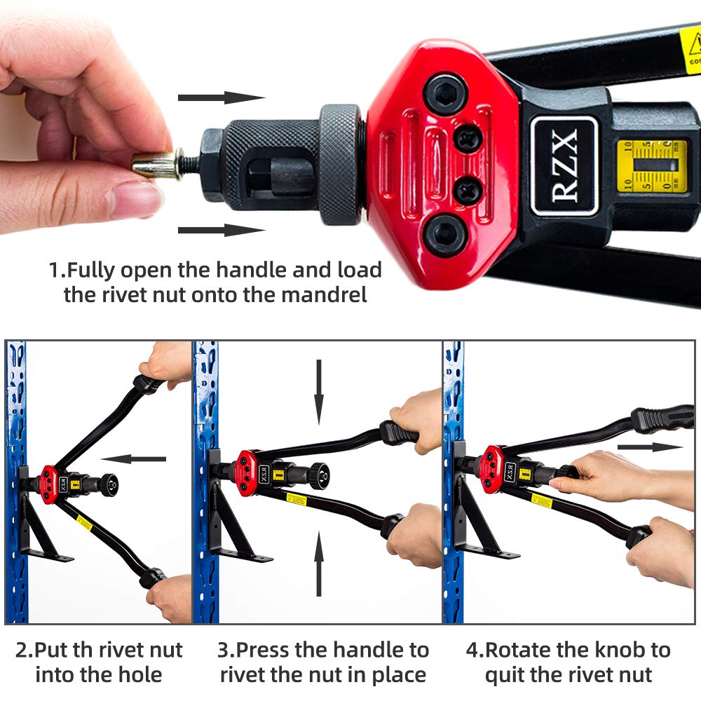 RZX rivet kit includes 115 rivet nuts for versatile projects.