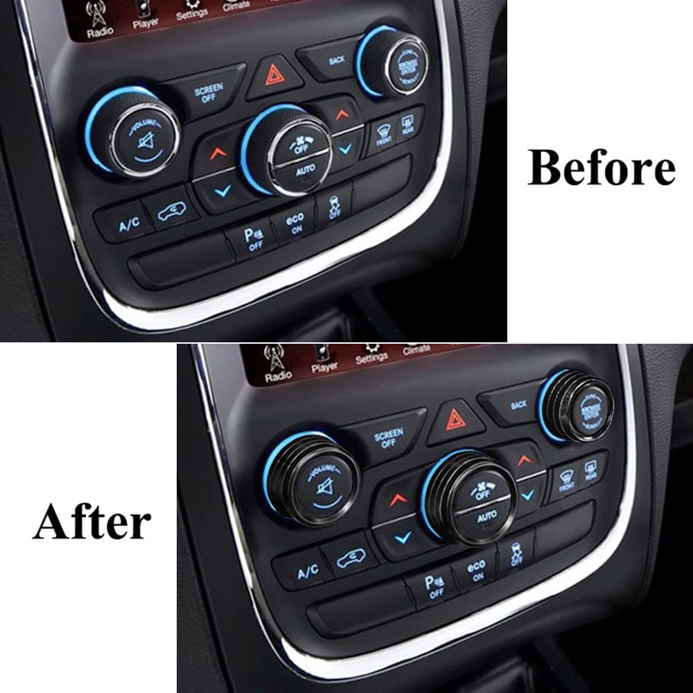 RZXKK knob cover on Grand Cherokee interior boosts premium look.