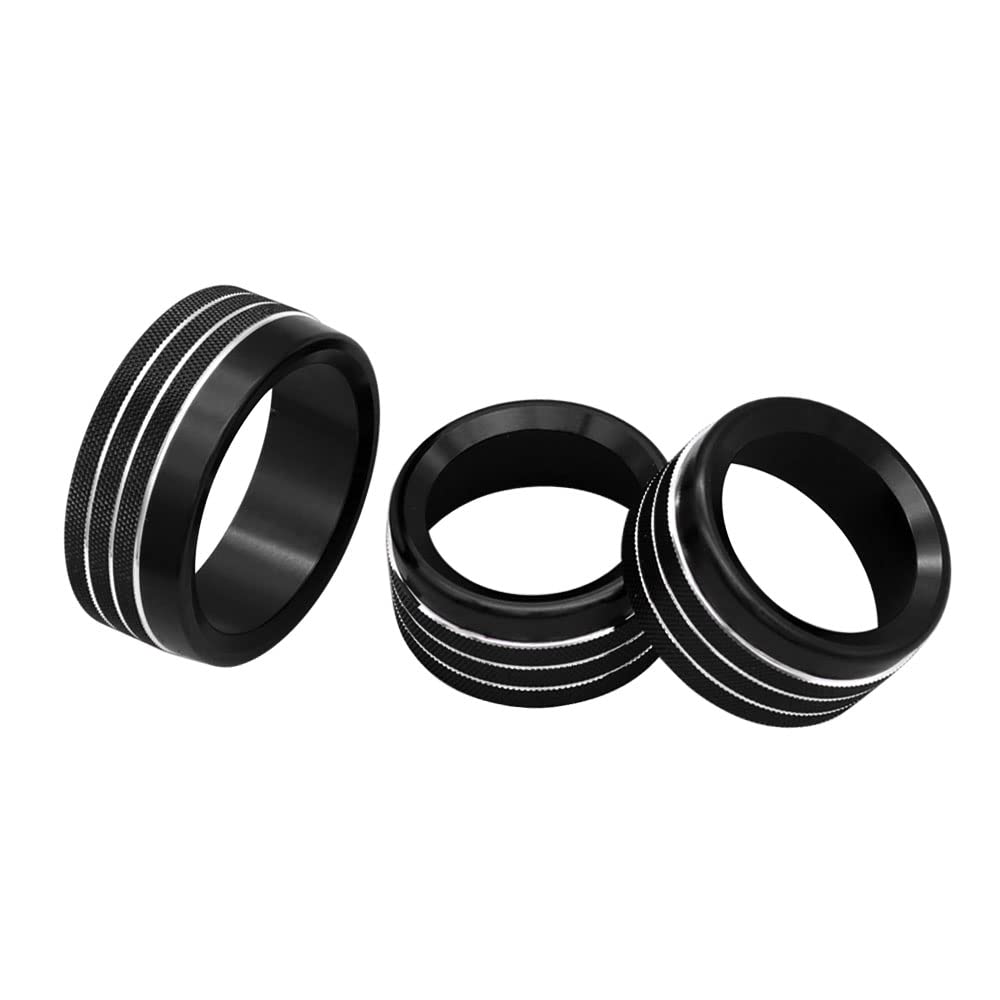 RZXKK aluminum knob cover protects Jeep Cherokee controls from scratches.
