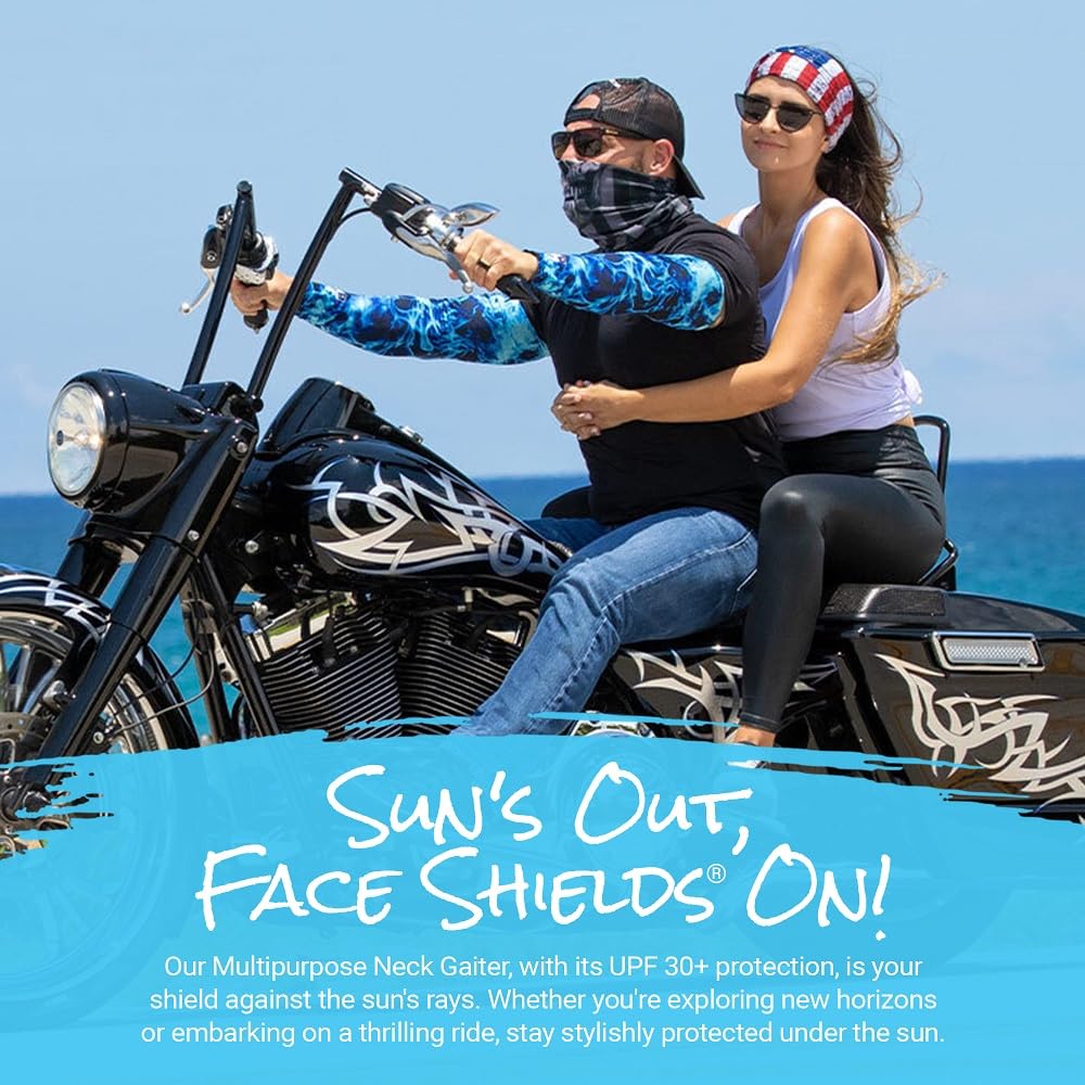 Breathable quick-dry fabric of S A Company UV face shield 5-pack during activity