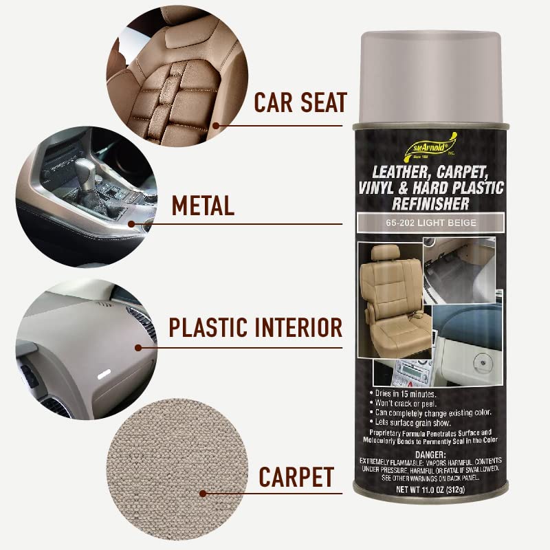 S.M. Arnold refinishing spray preserves texture across leather, vinyl, plastic, and more