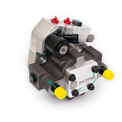 S&S Diesel Motorsport Ford 6.7L DCR pump detail showing durable hoses for improved durability.