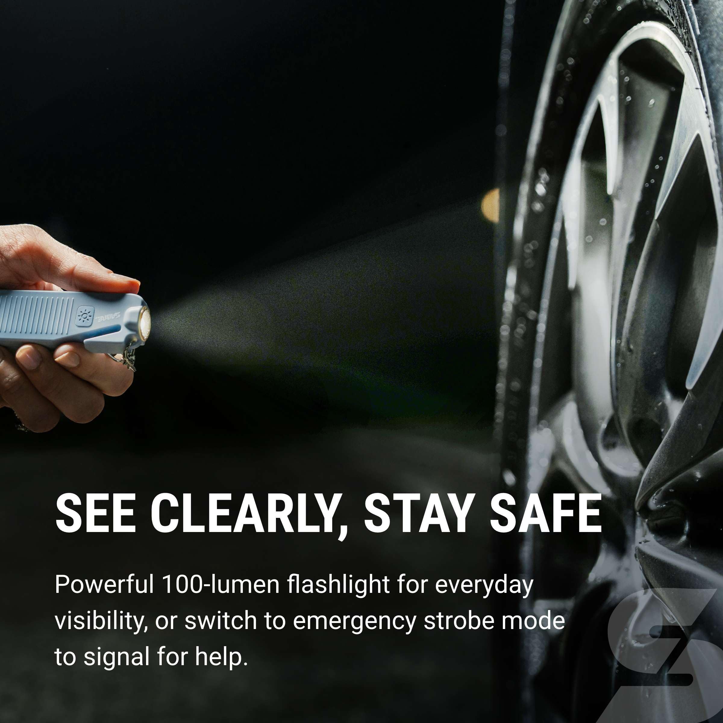 SABRE Safe Escape compact size fits within reach in any vehicle