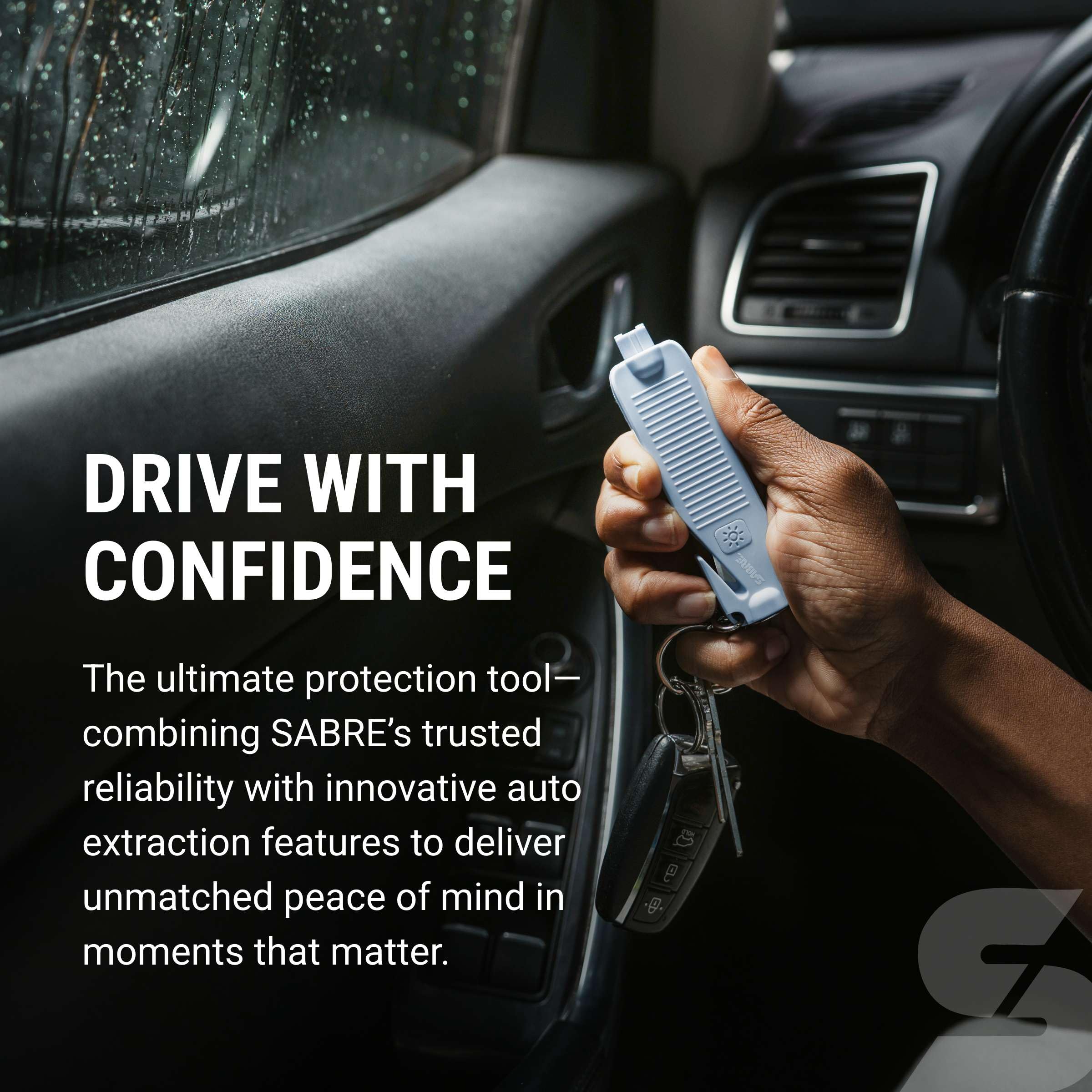SABRE Safe Escape emergency-kit-ready tool for road trips and daily commutes