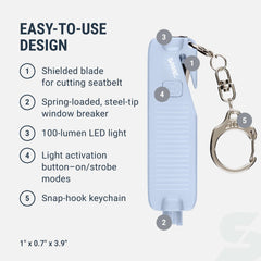 SABRE Safe Escape window breaker demonstrates no-swing operation for fast exit