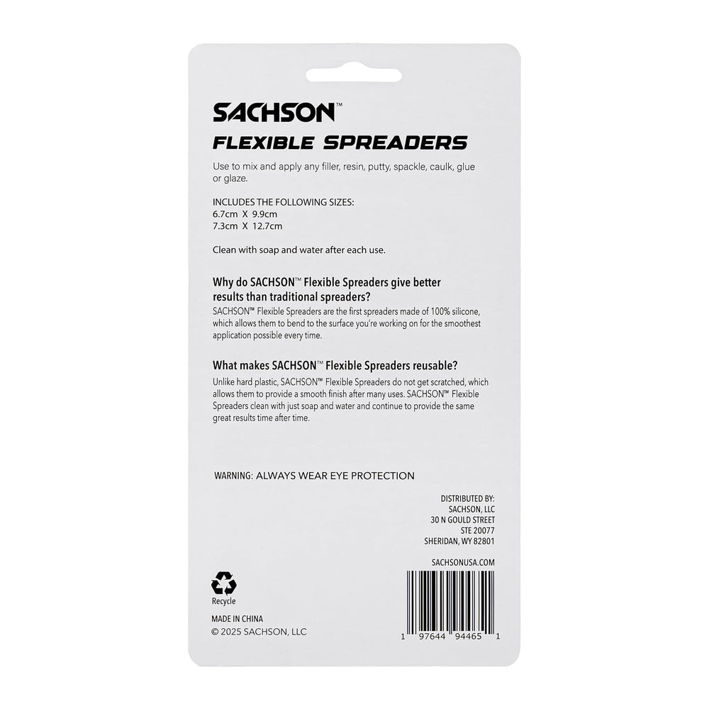 SACHSON spreader features non-stick surface reduces waste on surfaces.