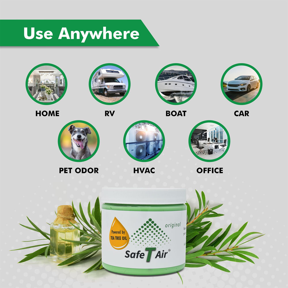 Safe T Air Tea Tree Gel packaging showing 400g jar