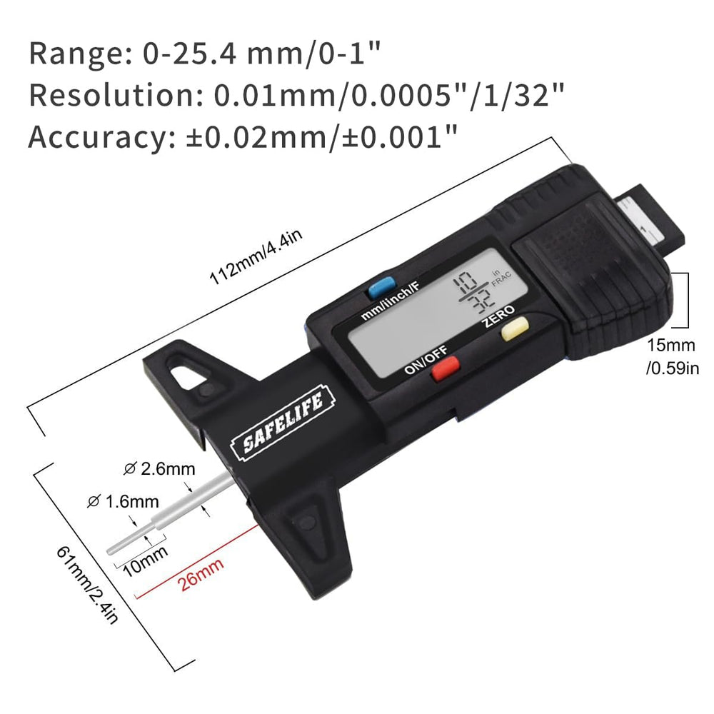 SAFELIFE pocket-size gauge fits in a pocket or pouch